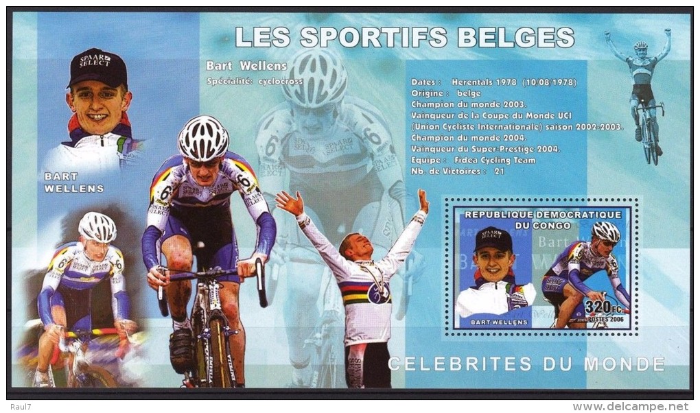 R. D. Du Congo 2006 - Sportifs Belges, Cyclisme, Bart Wellens - BF ** Neufs // Mnh - Ongebruikt