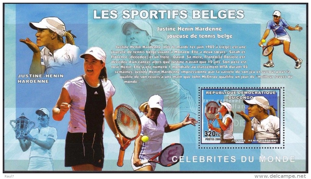 R. D. Du Congo 2006 - Sportifs Belges, Tennis, Justine-Henin Hardenne - BF ** Neufs // Mnh - Ungebraucht