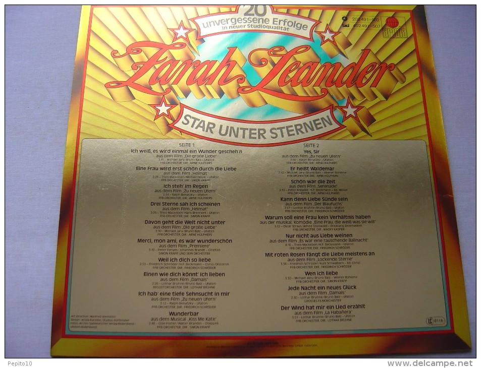 Vinyle---Zarah LEANDER : Star Unter Sternen   (LP Quasi Neuf) - Autres - Musique Allemande