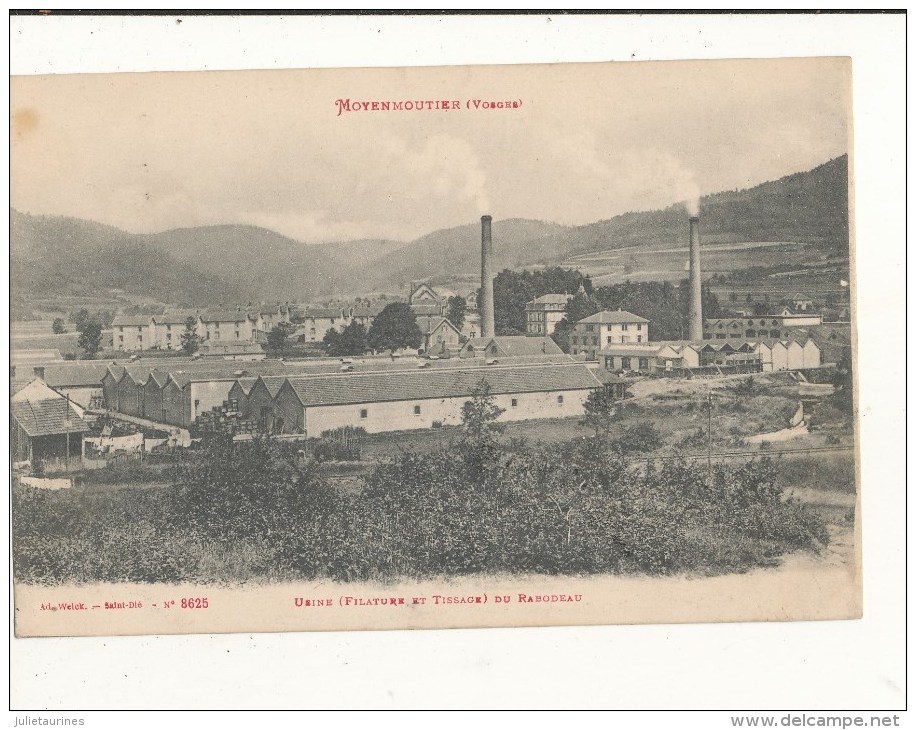 88 MOYENMOUTIER USINE FILATURE ET TISSAGE DU RABODEAU CPA BON ETAT - Other & Unclassified