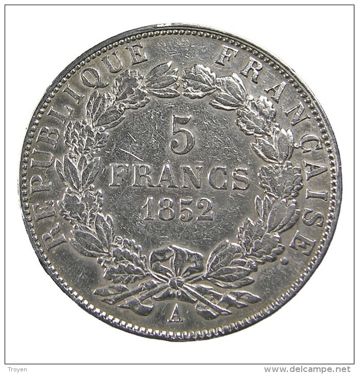 France - 5 Francs - Napoléon III - 1852  A - Paris - TTB - Argent - - 5 Francs