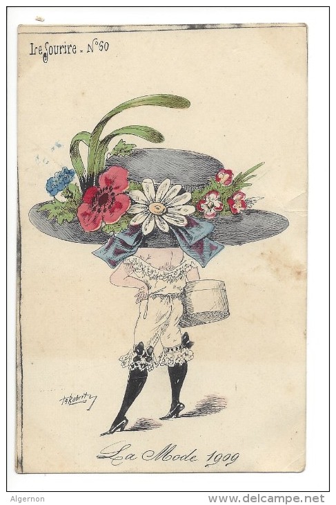 13891 - La Mode En 1909  Par Roberty  Femme à Chapeau Fleuri Le Sourire N° 60 - Autres & Non Classés