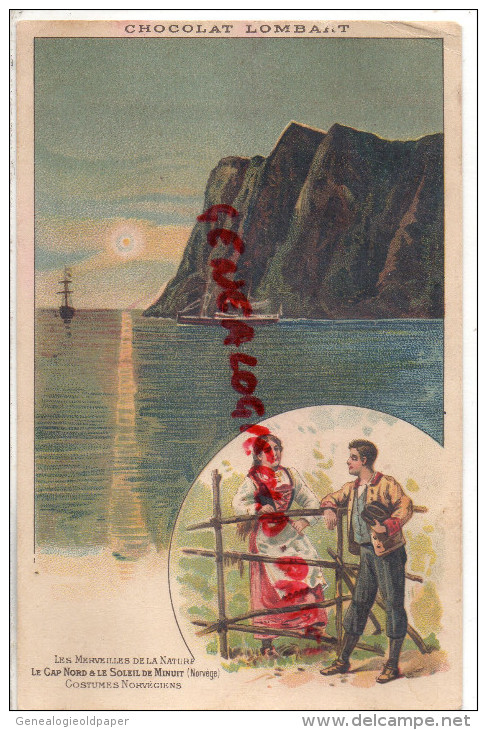 CHROMOS - CHROMO CHOCOLAT LOMBART - LE CAP NORD ET LE SOLEIL DE MINUIT - NORVEGE - Lombart