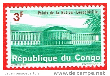 MNH** Congo 1964 Palais De La Nation N° 554  Valeur Faciale 3F - Autres & Non Classés