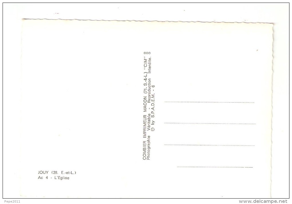 CPSM 28 JOUY L'Eglise & Le Monuments Au Morts - Jouy