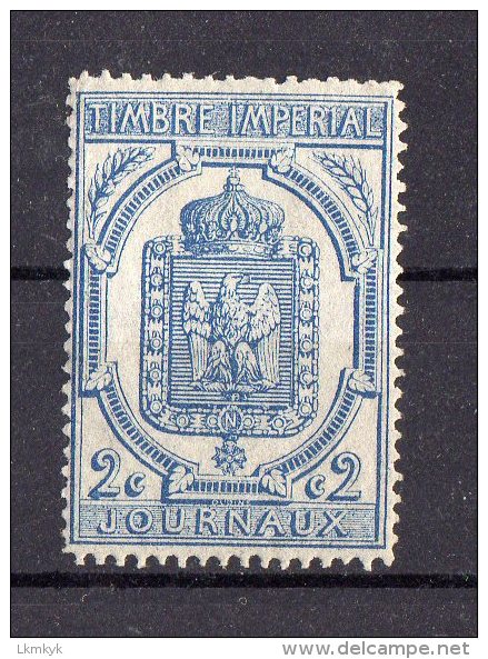 France 1869.Timbre Impérial.2c Bleu Journaux.N°8 * Neuf Avec Charnière - Zeitungsmarken (Streifbänder)