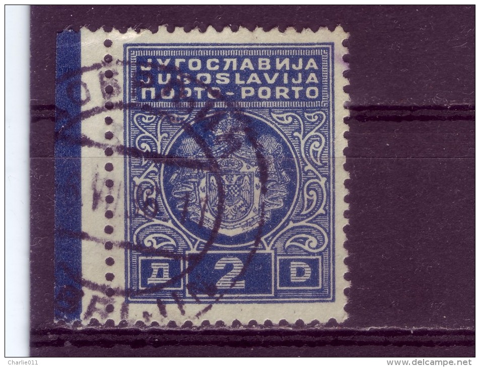 PORTO-COAT OF ARMS-2 DIN-T II-VARIETY-POSTMARK-DOBRLJIN-BOSNIA AND HERZEGOVINA-YUGOSLAVIA-1931 - Impuestos