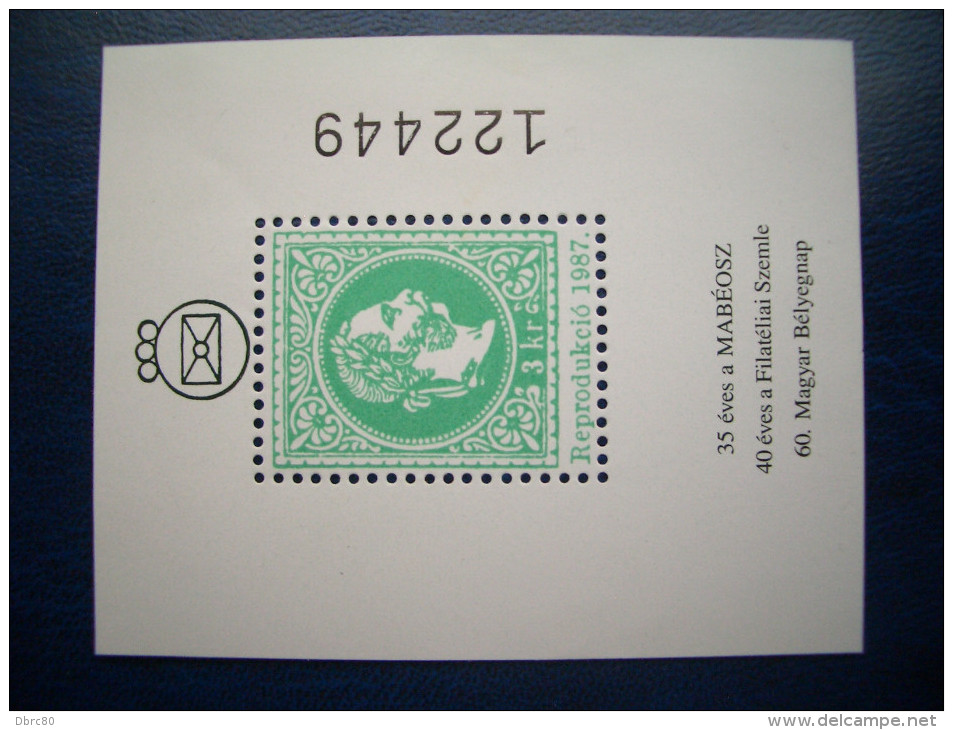 Hungary - 6O. Stamps Day, Stamp On Stamp, 1987, Green - Commemorative Sheets