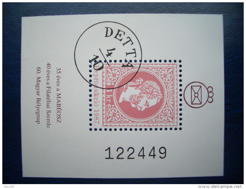 Hungary - 6O. Stamps Day, Stamp On Stamp, 1987, Red - Commemorative Sheets