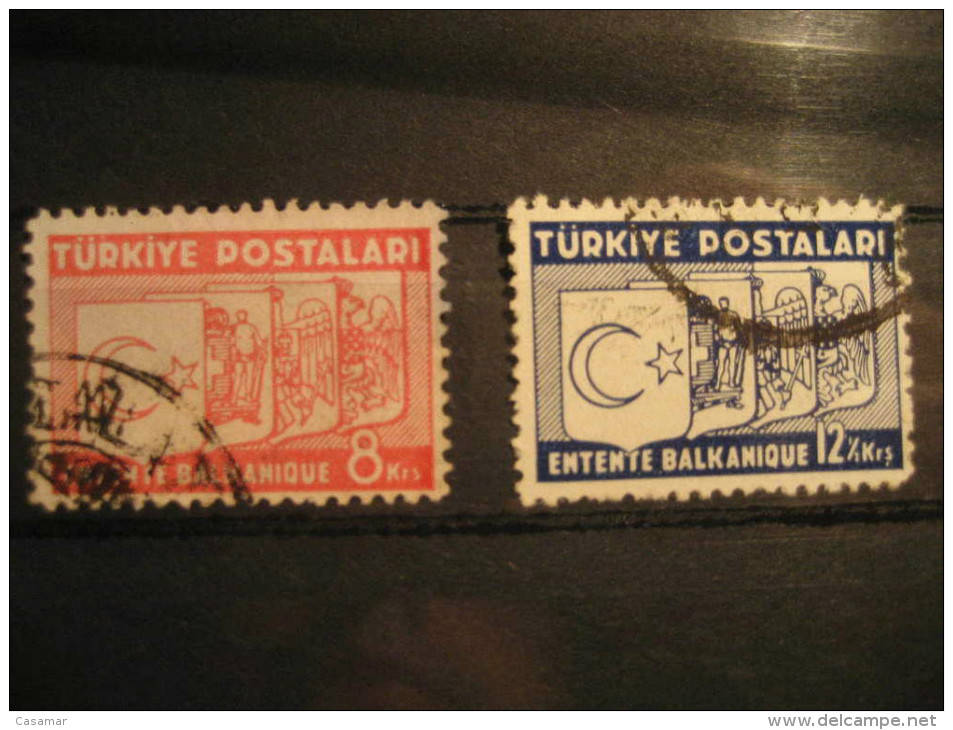 TURKEY 1937 Yvert 882/3 Used Entente Balkanique Militar TURQUIA TURQUIE - Oblitérés