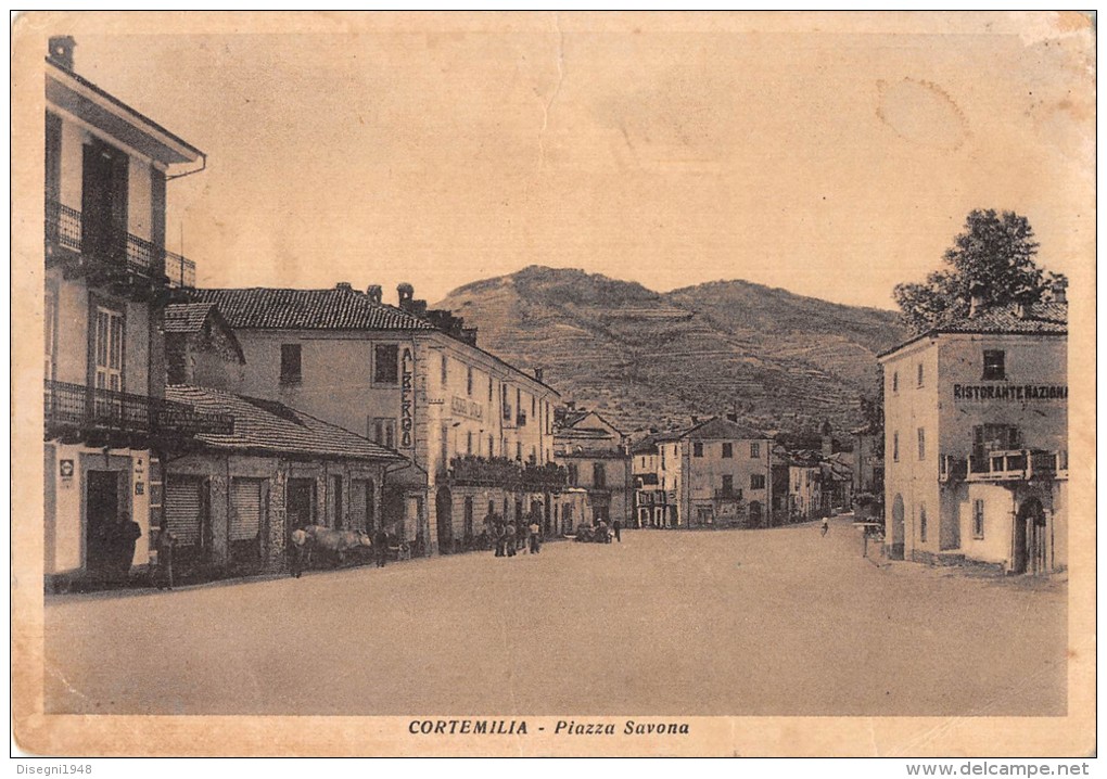 04876 "CORTEMILIA (TO) - PIAZZA SAVONA"  CART. POST. ORIG. SPEDITA 1953. - Altri & Non Classificati