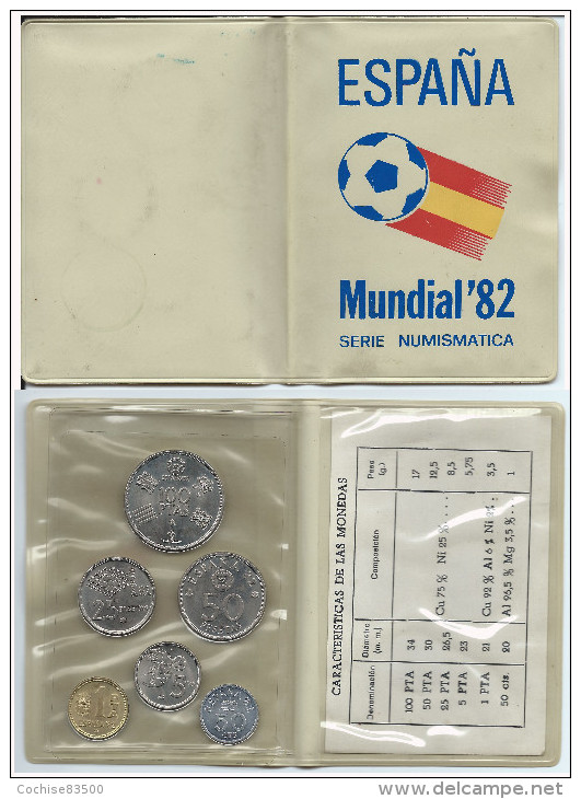 Espagne Coupe Du Monde '82 6 Pièce De Monnaie BU - Ongebruikte Sets & Proefsets