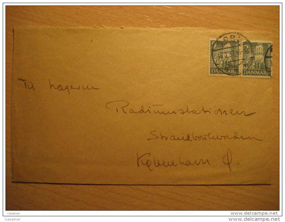 Soro 1937 To Hobenhavn Cancel Cover 2 Stamps Pair Denmark - Covers & Documents