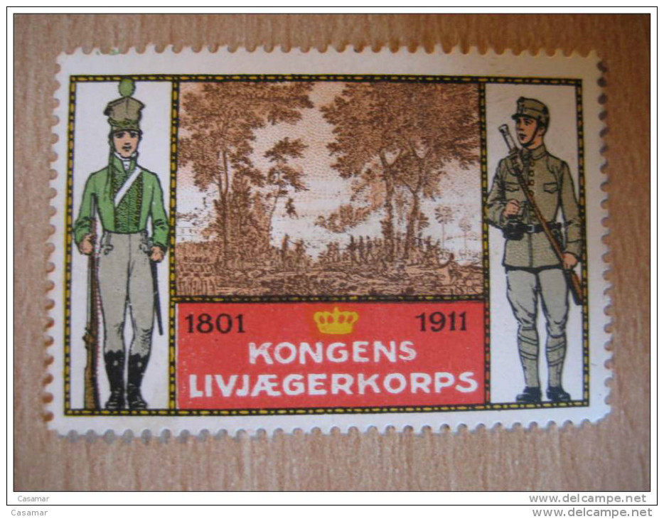 Militar 1914 WW1 WWI Soldier Denmark Poster Stamp Label Vignette Viñeta - Autres & Non Classés