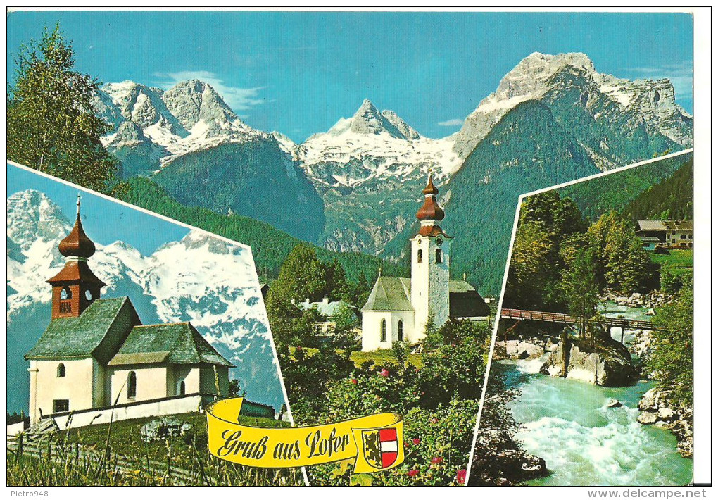 Lofer (Salzbourg, Austria) Blick Gegen Die Loferer Steinberge, Auer-Kapelle, Saalachschlucht Mit Teufelssteg - Lofer