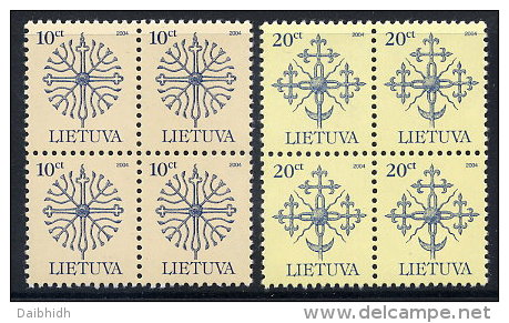 LITHUANIA 2004 Definitive 10c, 20c Dated 2004, Blocks Of 4 MNH / **.  Michel 717-18 C IV - Lithuania