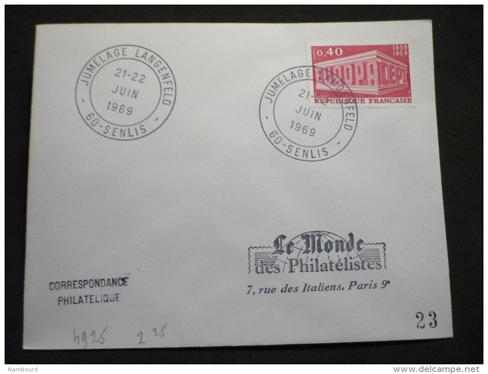 Jumelage Langenfeld 21-22/06/1969 Senlis - Commemorative Postmarks