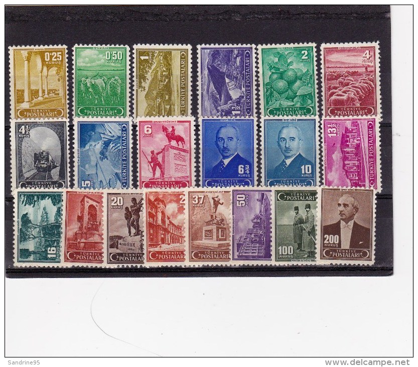 TURQUIE SERIE DE 1943   SERIE COURANTE - Unused Stamps