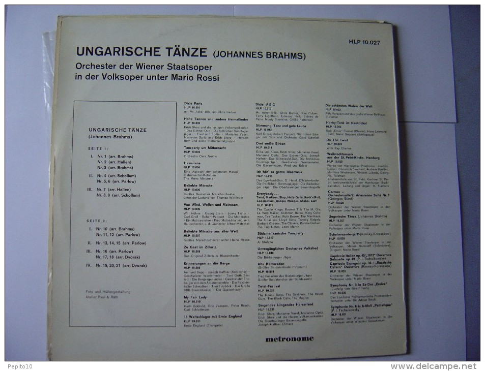 Vinyle---Ungarische Tänze De BRAHMS (LP) - Autres - Musique Allemande