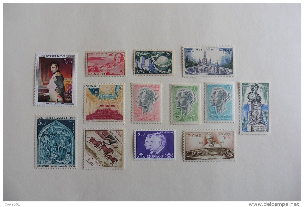 Monaco :  Poste Aérienne : 13 Timbres Neufs - Collections, Lots & Séries