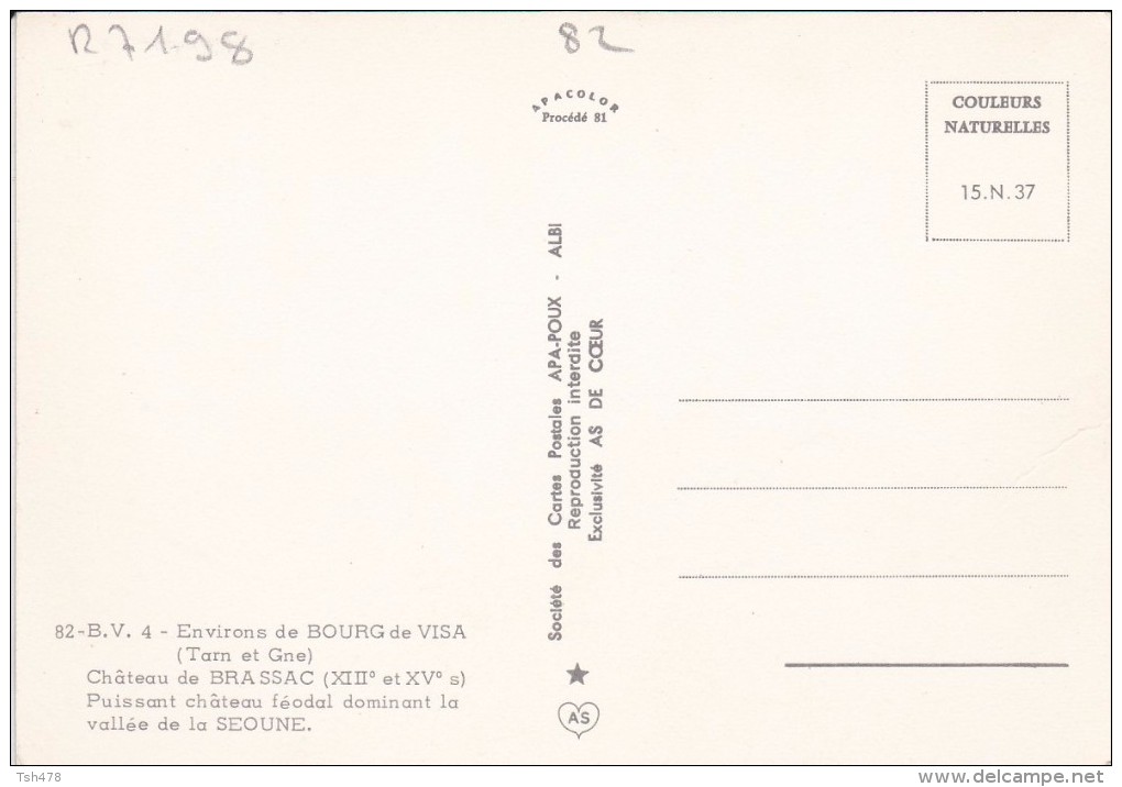 82---BOURG DE VISA---château De BRASSAC---voir  Scans - Bourg De Visa