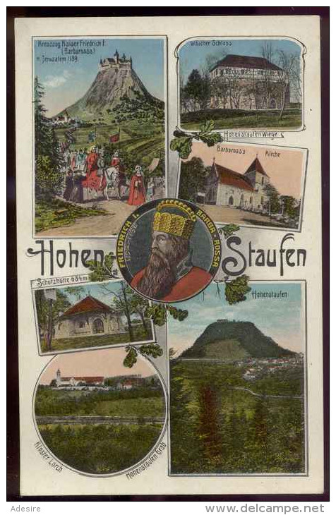 HOHEN STAUFEN, Mehr-Bilderkarte-, 1905, Verlag: Gebr.Metz - Staufen