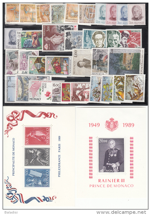 TIMBRES POSTE MONACO De 1989 "VOIR LES 5 PHOTOS" - Années Complètes