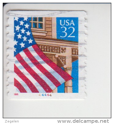 Verenigde Staten(United States) Rolzegel Met Plaatnummer Michel-nr 2563 II C Z Plaat  44444 - Ruedecillas (Números De Placas)
