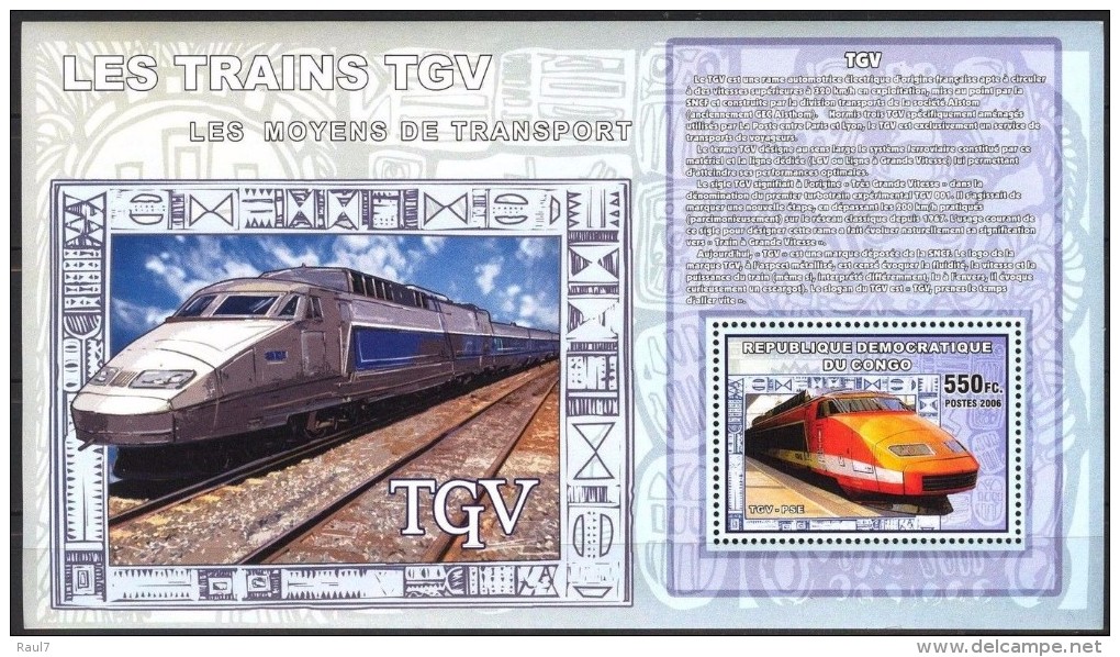 R. D. Du Congo 2006 - Trains, TGV - BF ** Neufs // Mnh - Ungebraucht