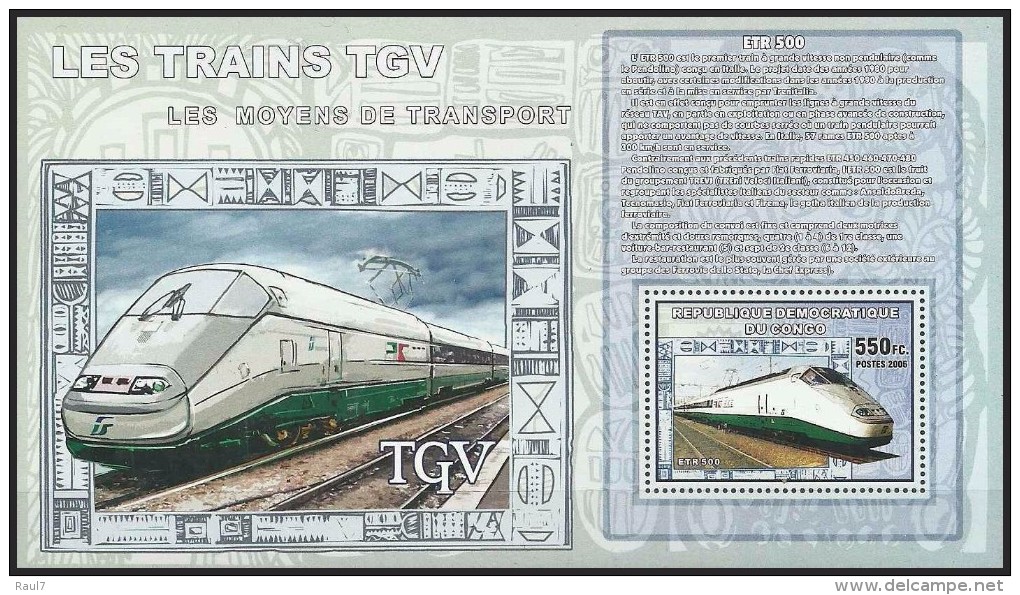 R. D. Du Congo 2006 - Trains, TGV ETR 500 - BF ** Neufs // Mnh - Ungebraucht