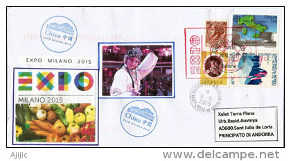 CHINA. UNIVERSAL EXPO MILANO 2015. (Chinese Dance), Letter  From The Pavilion Of China, With The Official EXPO Stamp - 2015 – Mailand (Italien)