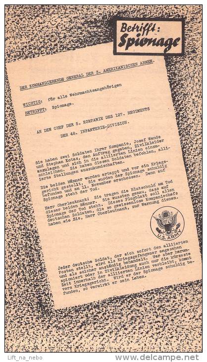 WWII WW2 Propaganda Tract Leaflet Flugblatt ZG.91K, 6 Arten, Das Leben Zu Verlieren, FREE SHIPPING WORLDWIDE - Non Classés