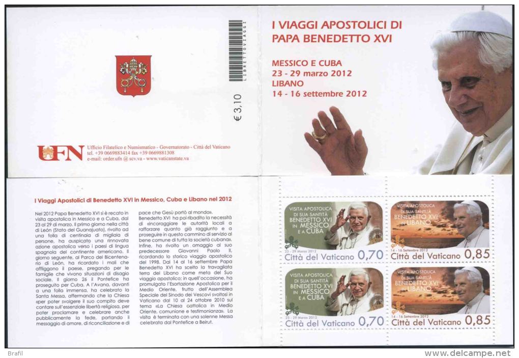 2013 Vaticano, Viaggi Del Papa Libretto , Serie Completa Nuova (**) - Libretti