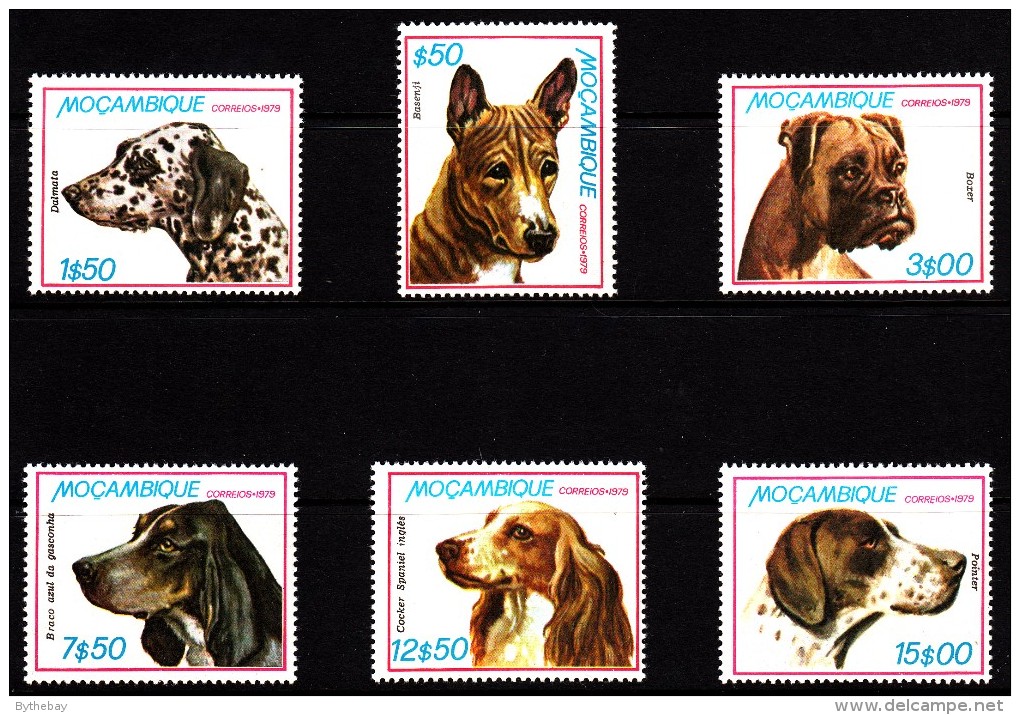 Mozambique MNH Scott #662-#667 Set Of 6 Dogs: Basenji, Dalmation, Boxer, Blue Gasconha Braco, Cocker Spaniel, Pointer - Mozambique