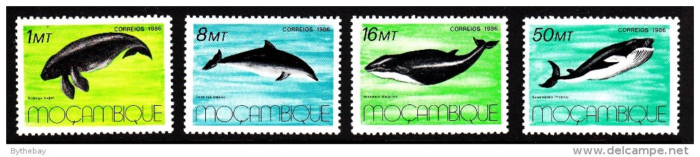 Mozambique MNH Scott #995-#995 Set Of 4 Marine Mammals: Dugon, Dolphin, Whales - Mozambique