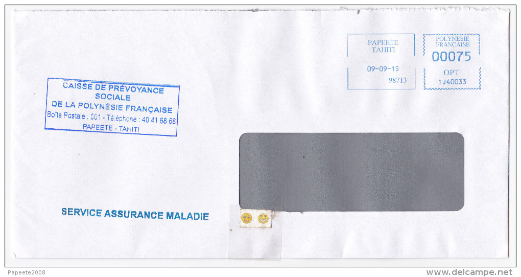 Polynésie Française / Tahiti - 1 Enveloppe / Timbrée En 2015 / Papeete - CPS - Briefe U. Dokumente