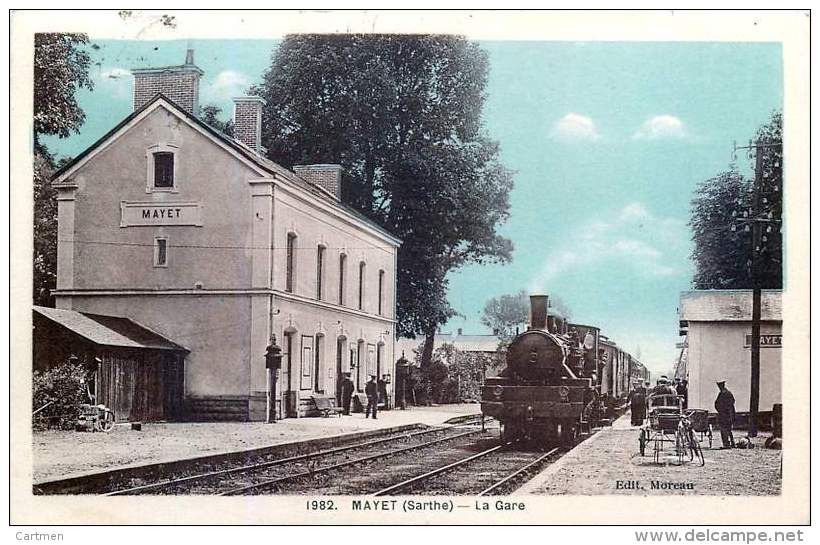 72 MAYET  LA GARE TRAIN EN GARE CHEMIN DE FER - Mayet