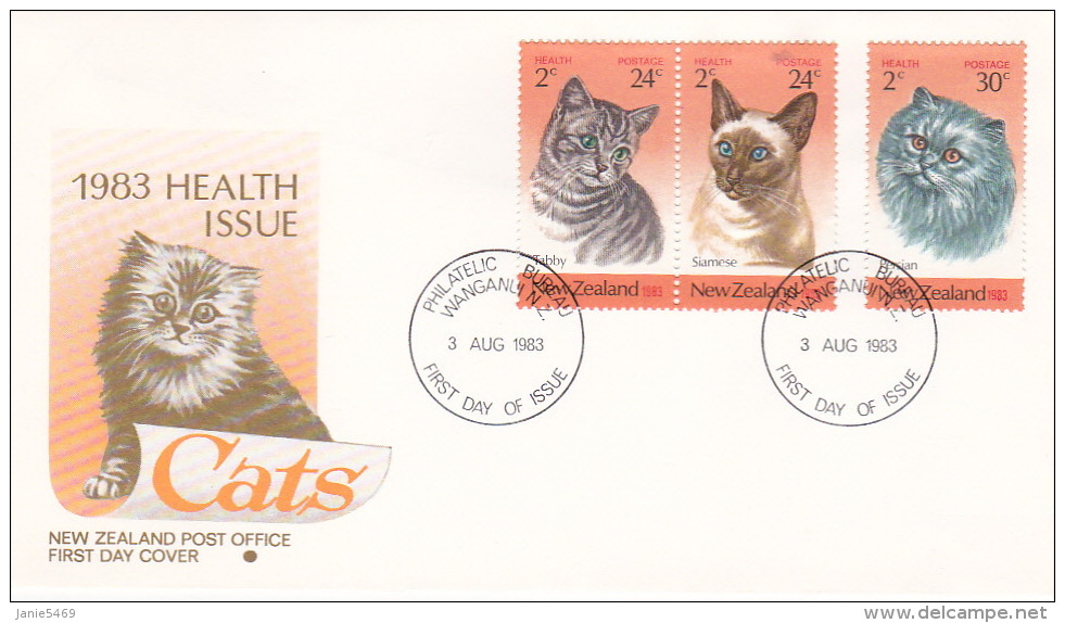 New Zealand 1983 Health, Cats FDC - FDC