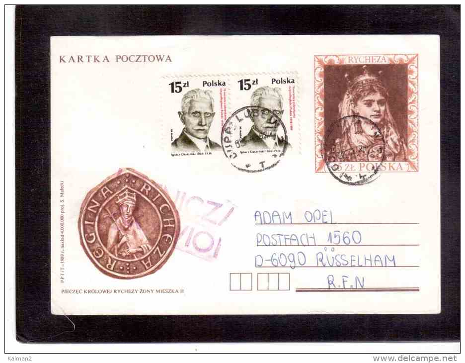 INT195   -     LUBLIN  6.4.85     /   ENTIRE WITH INTERESTING POSTAGE  -  MICHEL P.1004 - Entiers Postaux