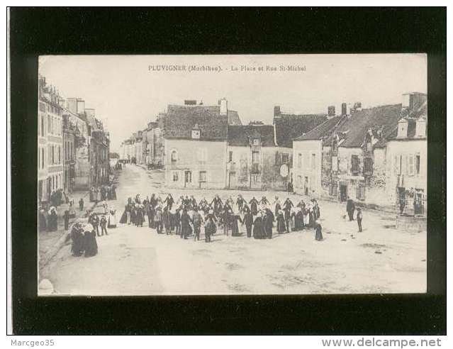 56 Pluvigner La Place &amp; Rue St Michel édit. Laurent Nel Mariage , Danse - Pluvigner