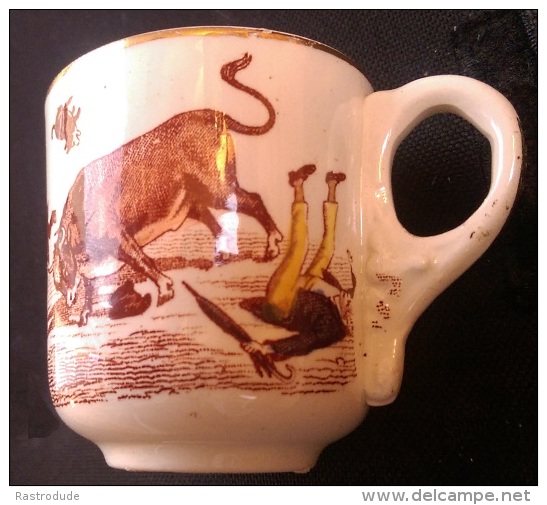 Ca. 1900 PORCELAIN CUP - ILLUSTRATED TORO - TAURIMAQUIA - BULL FIGHTING - Sonstige & Ohne Zuordnung