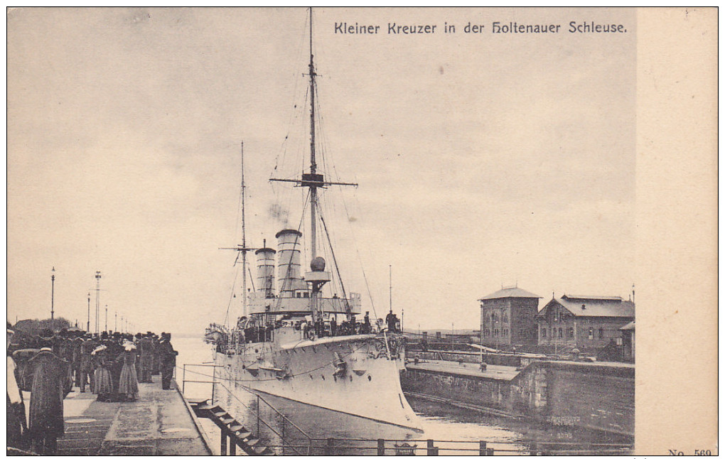 WARSHIP; Kleiner Kreuzer In Der Holtenauer Schleuse, 00-10s - Guerre