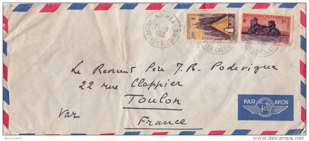 1955 LETTRE NOUMÉA POUR TOULON . 25 Fr  / 6751 - Covers & Documents