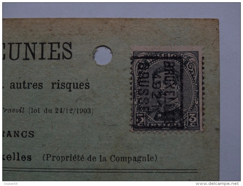 Obl Roulettes Bruxelles 1921 Sur CPA (les Provinces Réunies) - Roller Precancels 1920-29