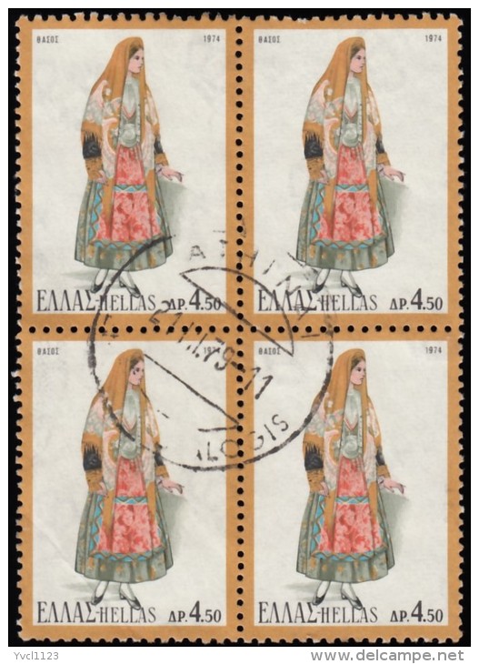 GREECE - Scott #1130 Thasos / Used Block Of 4 Stamps (bk745) - Blocks & Sheetlets