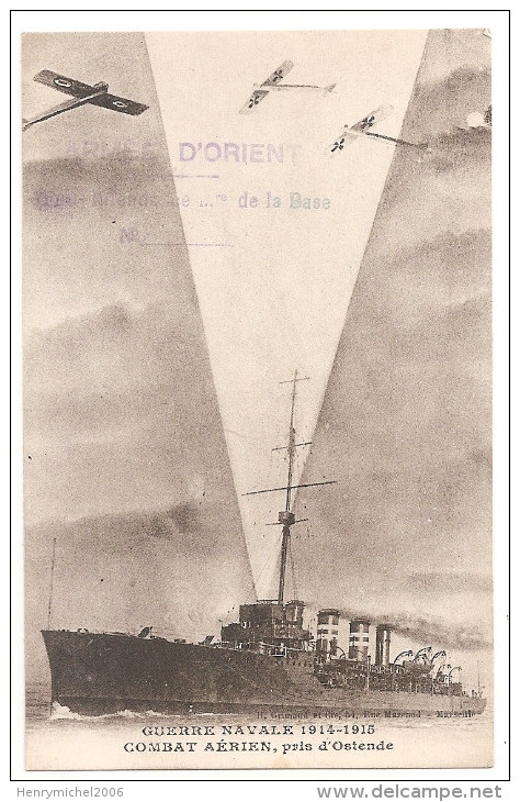 Marcophilie - Cachet Armée D'orient Sous Intendance De La Base De Salonique Guerre Navale 1915 Combat Aérien - Guerre 1914-18