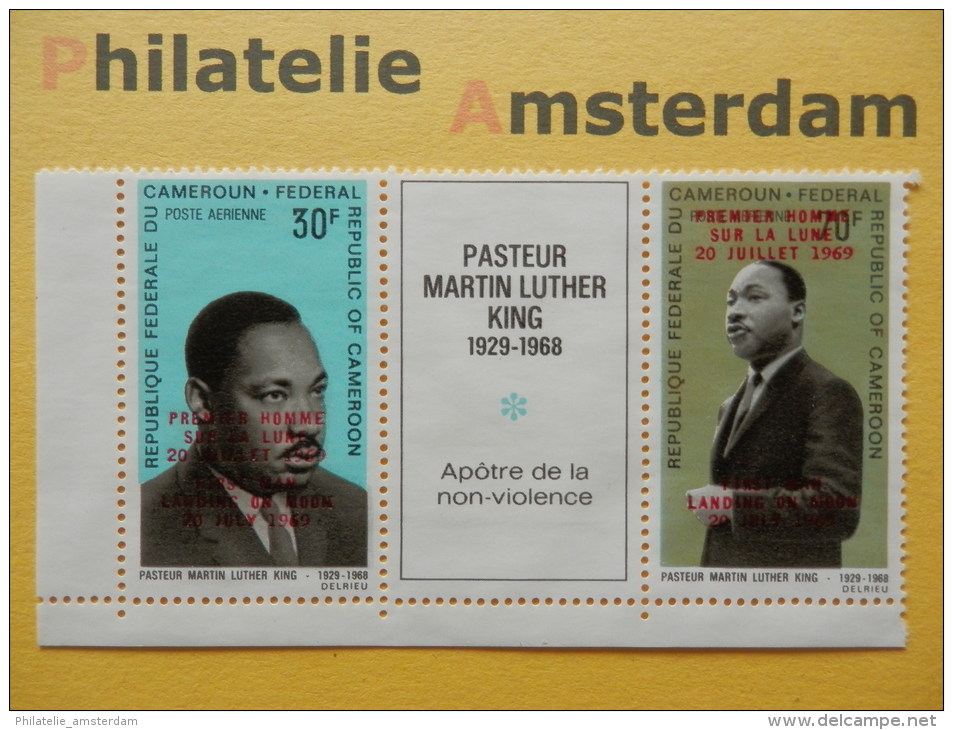 Cameroun 1969, OVERPRINT MARTIN LUTHER KING / SPACE RAUMFAHRT ESPACE: Mi 593 + 597, ** - Kameroen (1960-...)