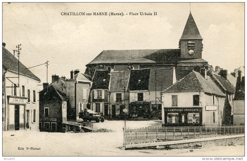 Marne CHATILLON SUR MARNE Place Urbain 2 COMPTOIRS FRANCAIS Et FAMILISTERE   ..... F - Châtillon-sur-Marne