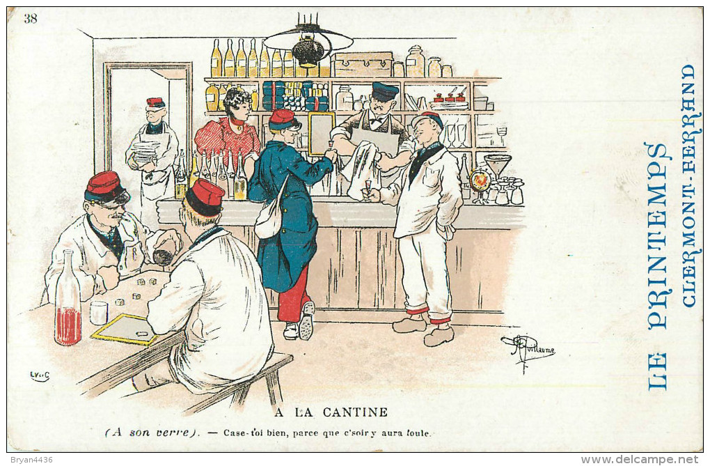 ALBERT GUILLAUME - ILLUSTRATEUR - MILITARIA - N° 38 - ** A LA CANTINE **- CPA PUB. - Guillaume