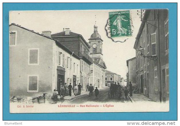 CPA Animée Rue Nationale L'Eglise - LEROUVILLE 55 - Lerouville